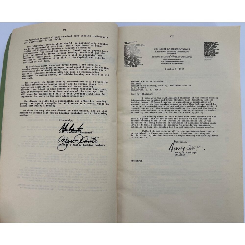 A New National Housing Policy Book 1987 Joint Committee History Urban Affairs - Picture 4 of 9